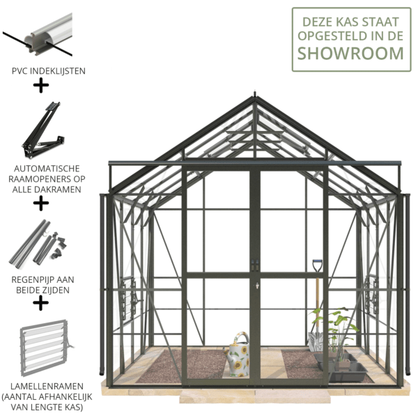 Tuinkas Wellington Chopin 2575mm breed grijsgroen