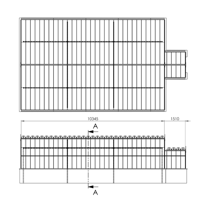 Stalen tuinkas 6506 x 10345 / 11855 mm 1858 - Arneym - 