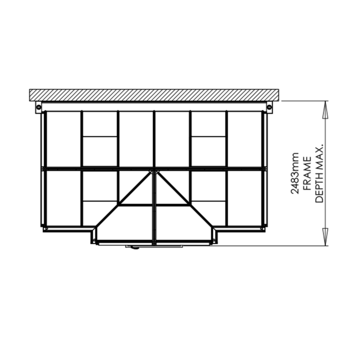 Tuinkas Robinsons Ranby op borstwering 1972 / 2302mm diep tegen muur